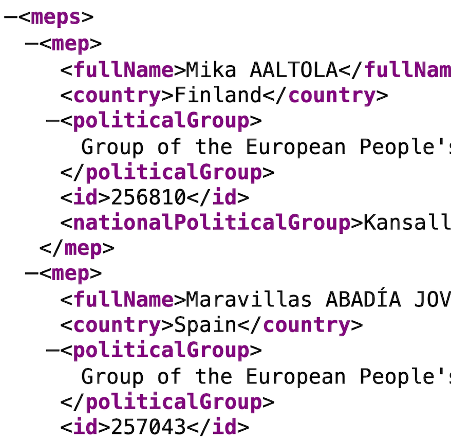 Example of XML file